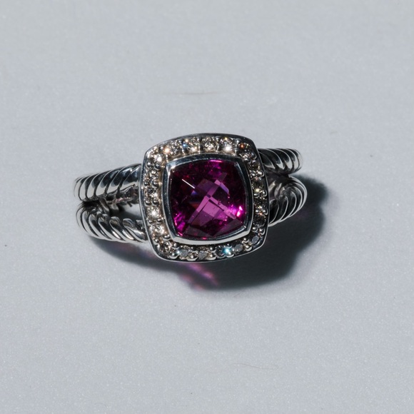 David Yurman 2011 pink tourmaline and diamond ring - Picture 3 of 4